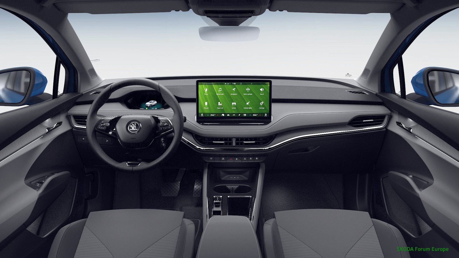 Skoda Enyaq Iv 60 Energy Blue Loft Interiordashboard Skodaforumeu Png Enyaq Iv Renders Skoda Forum Europe